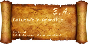Beluzsár Atanáz névjegykártya